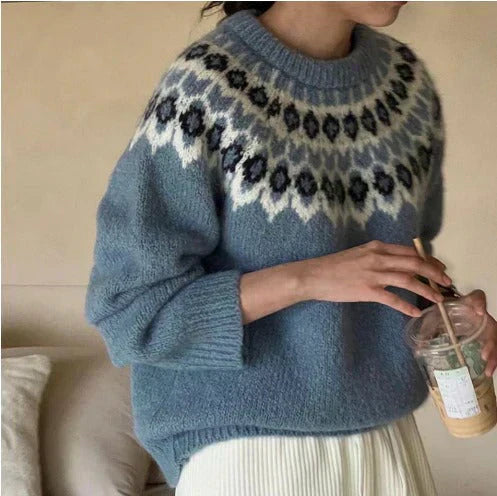 Megan | Stylish Jacquard Sweater